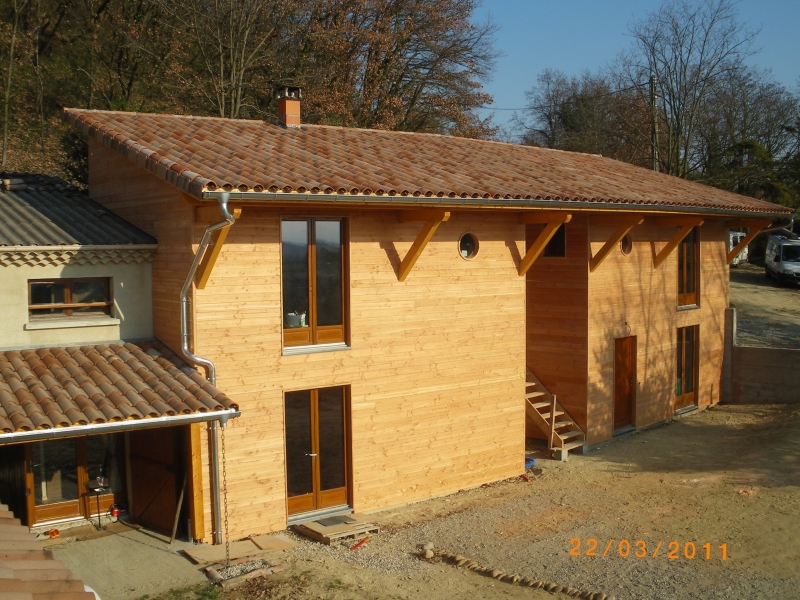 Extension de maison pour Gîte en ossature bois - Ardèche - Intradosse