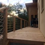 Terrasse en Douglas et balustrade bois et tube inox