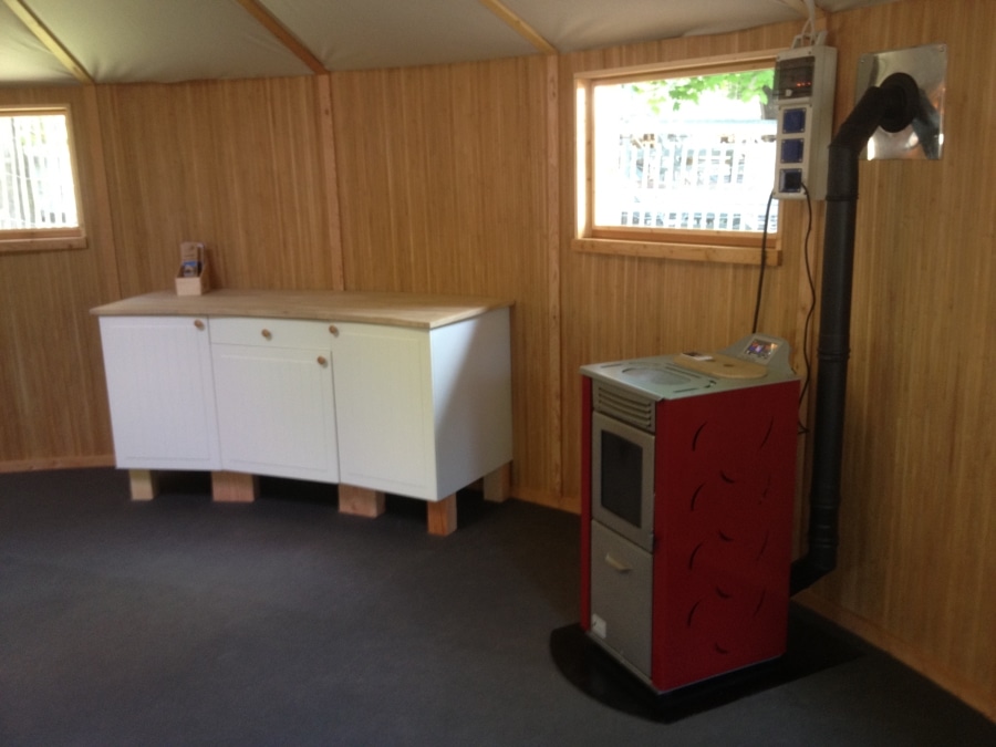 Intérieur yourte en bois - Intradosse